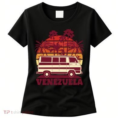 Venezuela Palm Tree Sunset Retro Women's T-Shirt