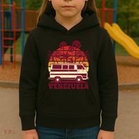Venezuela Palm Tree Sunset Retro Kids Hoodie thumb 3