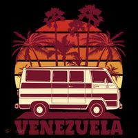 Venezuela Palm Tree Sunset Retro Kids Hoodie thumb 5