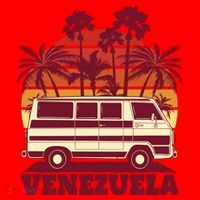 Venezuela Palm Tree Sunset Retro Santa Hat thumb 1