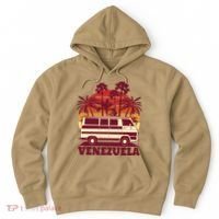 Venezuela Palm Tree Sunset Retro Hoodie thumb 0