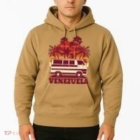 Venezuela Palm Tree Sunset Retro Hoodie thumb 2
