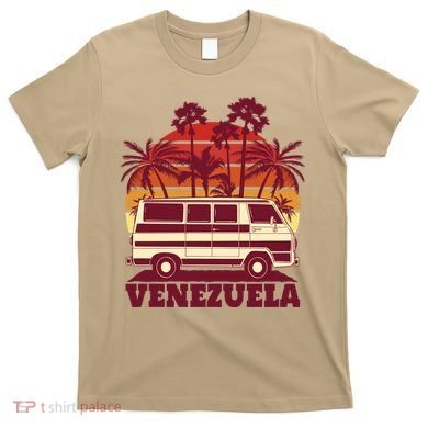 Venezuela Palm Tree Sunset Retro T-Shirt