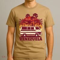 Venezuela Palm Tree Sunset Retro T-Shirt thumb 3