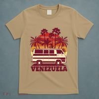 Venezuela Palm Tree Sunset Retro T-Shirt thumb 5