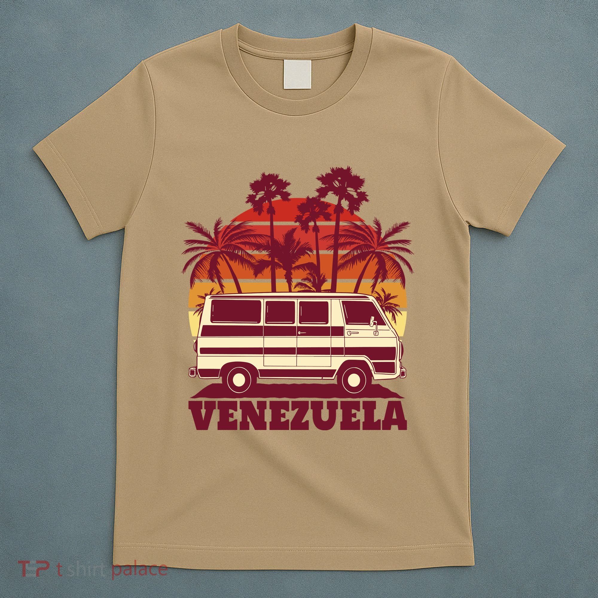 Venezuela Palm Tree Sunset Retro T-Shirt