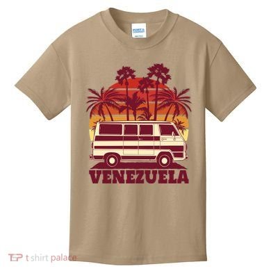 Venezuela Palm Tree Sunset Retro Kids T-Shirt