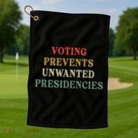 Voting Prevents Unwanted Presidencies Golf Towel thumb 1