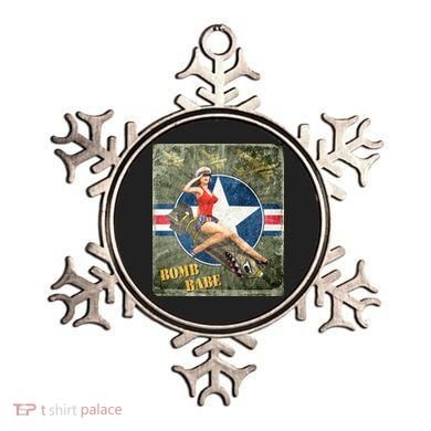 Vintage Pin Up Girl On Bomb Bomber Plane Ornament