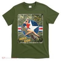 Vintage Pin Up Girl On Bomb Bomber Plane T-Shirt thumb 0