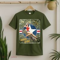 Vintage Pin Up Girl On Bomb Bomber Plane T-Shirt thumb 2