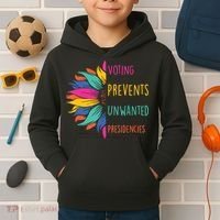 Voting Prevents Unwanted Presidencies Kids Hoodie thumb 2