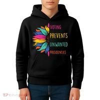 Voting Prevents Unwanted Presidencies Kids Hoodie thumb 4