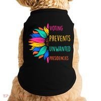 Voting Prevents Unwanted Presidencies Sunflower Doggie Tank thumb 0