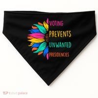 Voting Prevents Unwanted Presidencies Sunflower USA-Made Doggie Bandana thumb 0