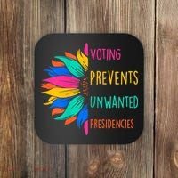 Voting Prevents Unwanted Presidencies Sunflower Coaster thumb 0