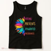 Voting Prevents Unwanted Presidencies Sunflower Tank Top thumb 2