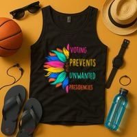 Voting Prevents Unwanted Presidencies Sunflower Tank Top thumb 4