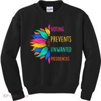 Voting Prevents Unwanted Presidencies Sunflower Kids Sweatshirt thumb 0