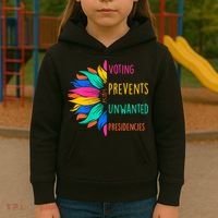 Voting Prevents Unwanted Presidencies Sunflower Kids Hoodie thumb 3