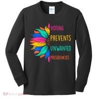 Voting Prevents Unwanted Presidencies Sunflower Kids Long Sleeve Shirt thumb 0