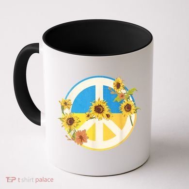 Vintage Peace Ukraine Sunflower Coffee Mug