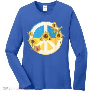 Vintage Peace Ukraine Sunflower Women's Long Sleeve Shirt