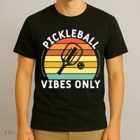 Vintage Pickleball Vibes Only Gift Pickleball Paddles T-Shirt thumb 3