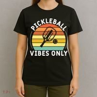Vintage Pickleball Vibes Only Gift Pickleball Paddles T-Shirt thumb 4
