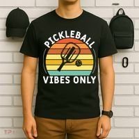 Vintage Pickleball Vibes Only Gift Pickleball Paddles T-Shirt thumb 6