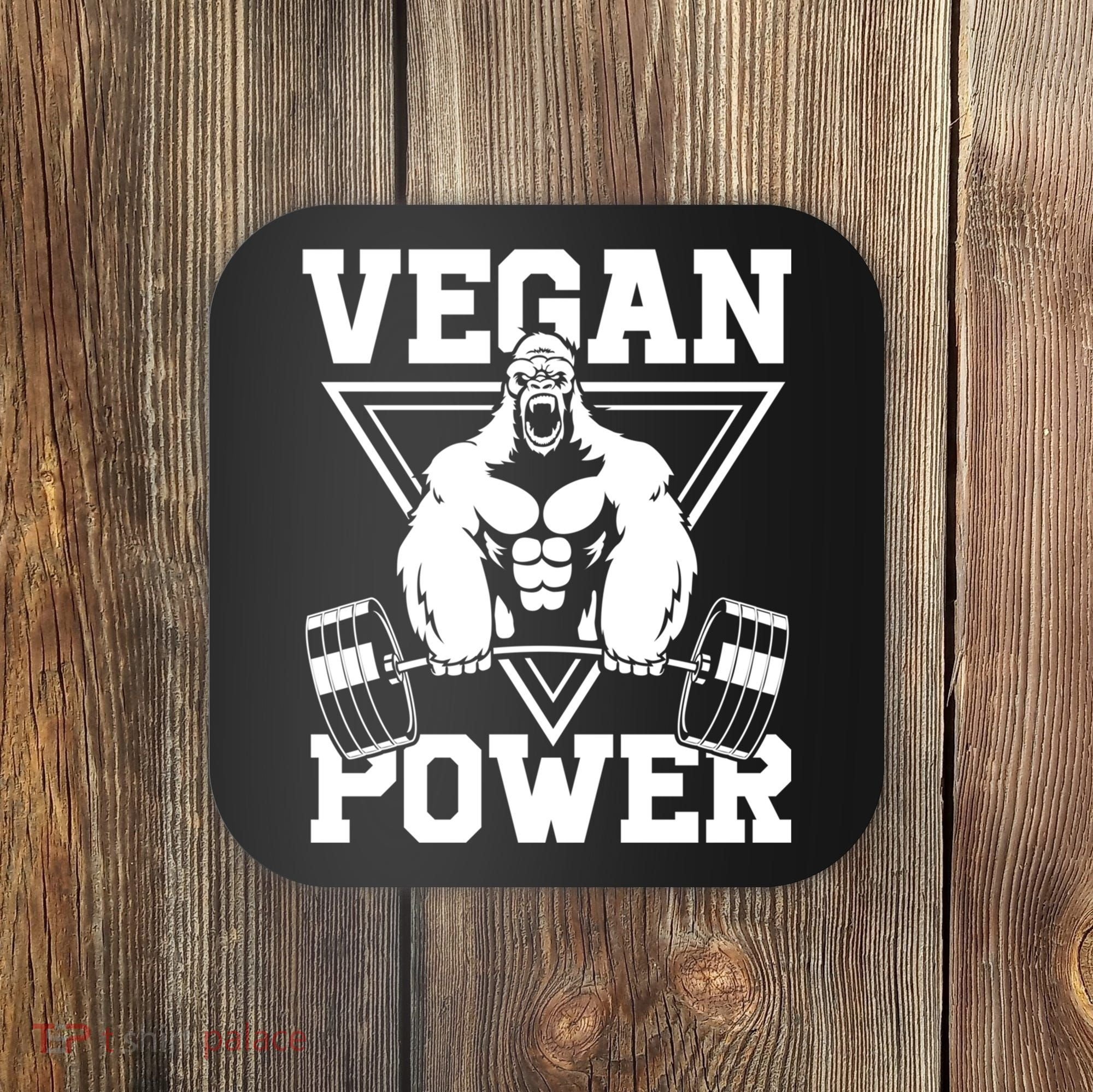 Vegan Power Workout Muscle Gorilla Bodybuilding Coaster