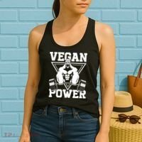 Vegan Power Workout Muscle Gorilla Bodybuilding Women's Tank Top thumb 2