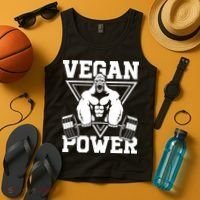Vegan Power Workout Muscle Gorilla Bodybuilding Tank Top thumb 4