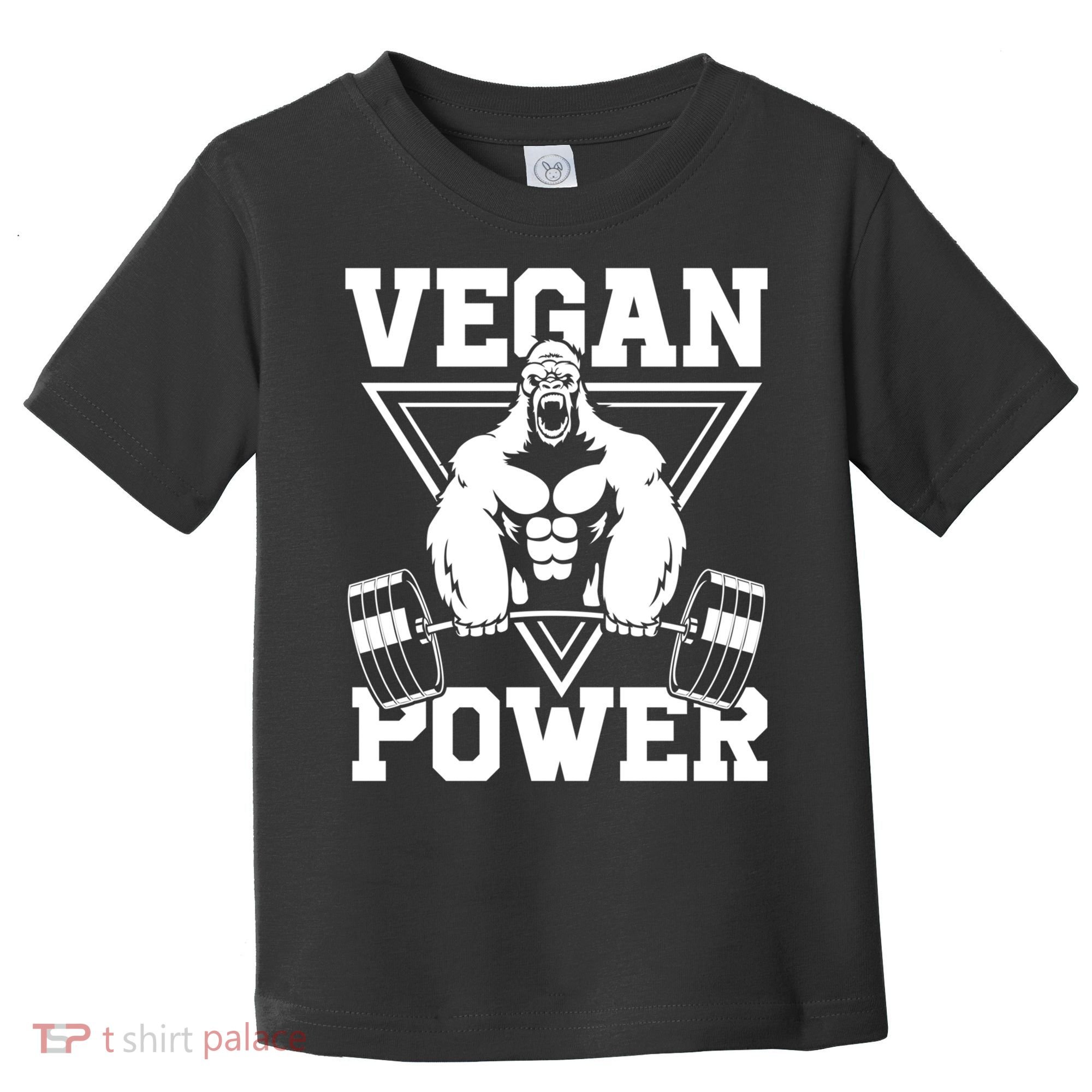 Vegan Power Workout Muscle Gorilla Bodybuilding Toddler T-Shirt