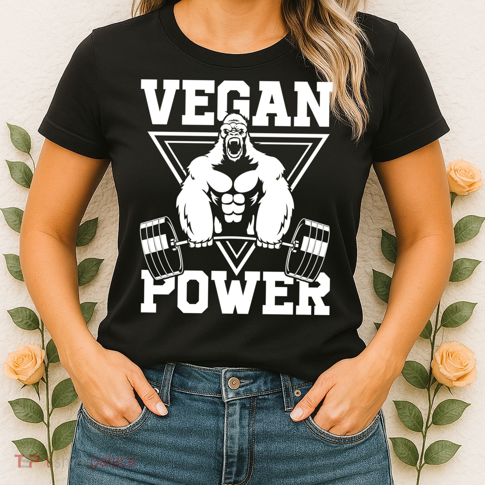 Vegan Power Workout Muscle Gorilla Bodybuilding Women's T-Shirt