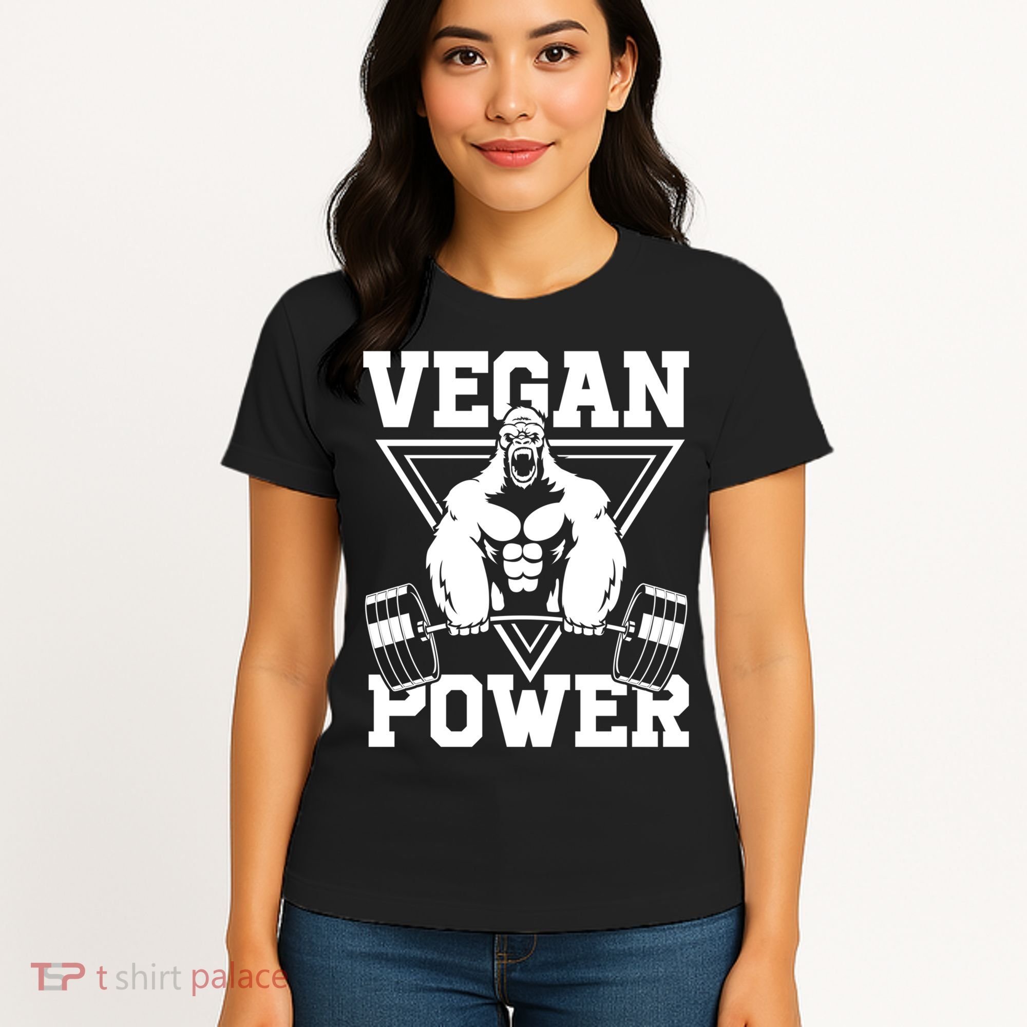Vegan Power Workout Muscle Gorilla Bodybuilding Women's T-Shirt