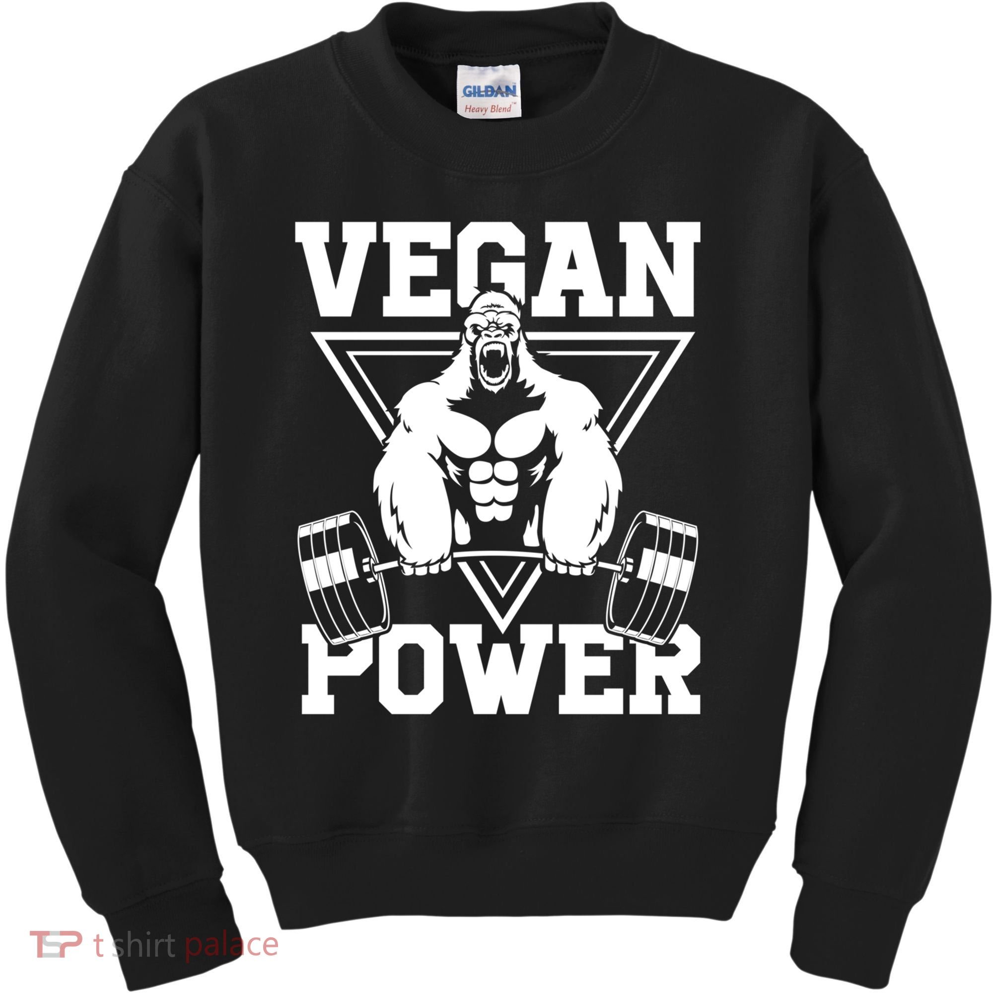 Vegan Power Workout Muscle Gorilla Bodybuilding Kids Sweatshirt