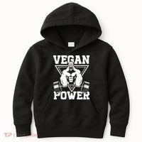 Vegan Power Workout Muscle Gorilla Bodybuilding Kids Hoodie thumb 0