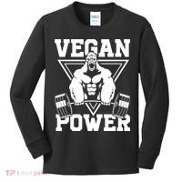 Vegan Power Workout Muscle Gorilla Bodybuilding Kids Long Sleeve Shirt thumb 0