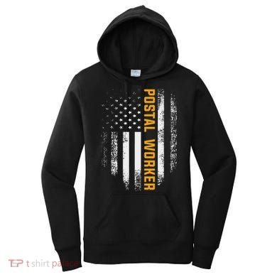 Vintage Postal Worker American Flag Us Postal Service Gift Women's Hoodie