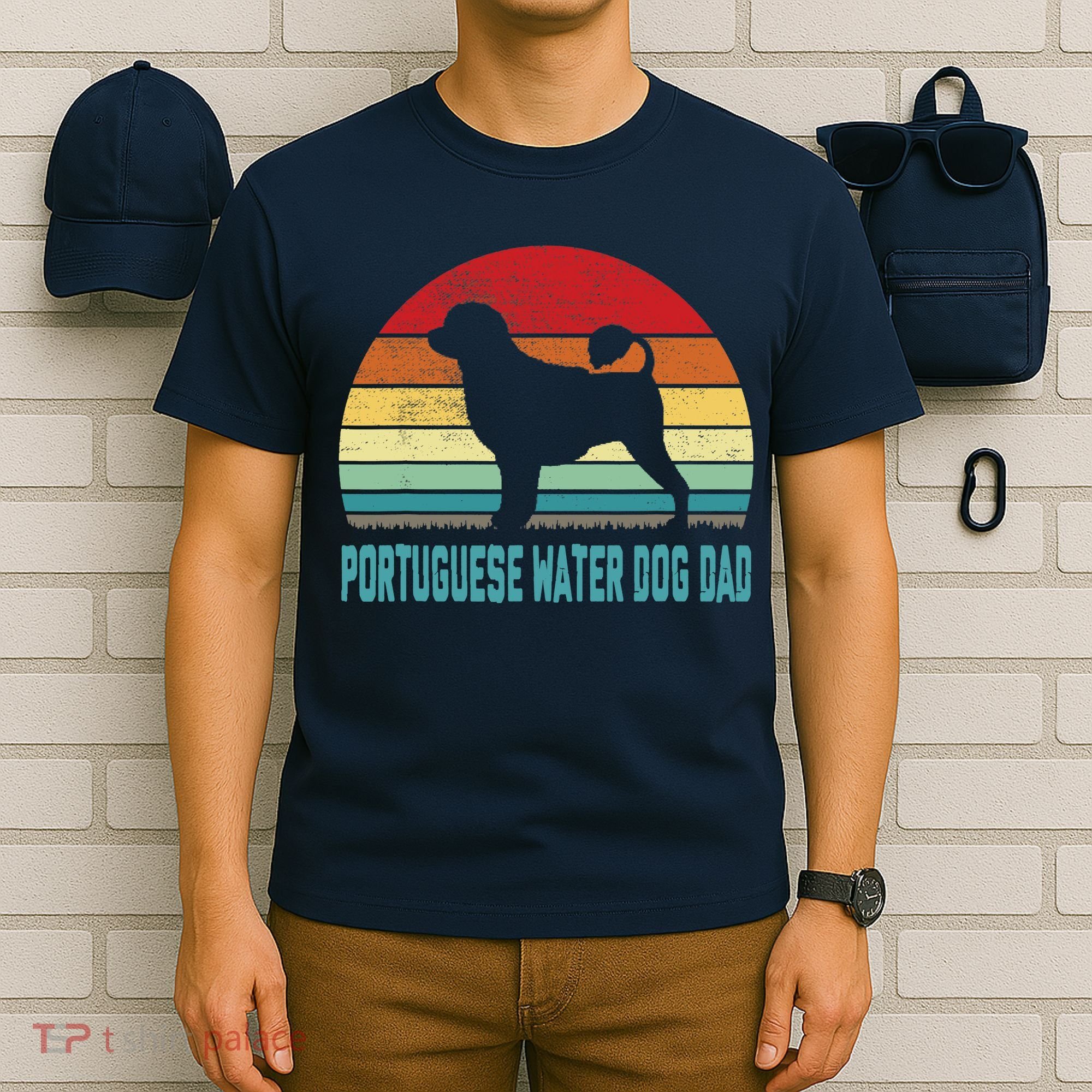 Vintage Portuguese Water Dog Dad Dog Lover T-Shirt