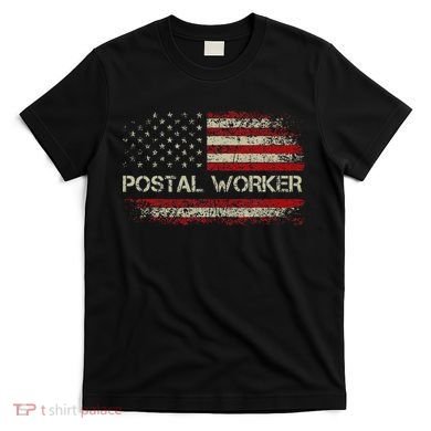 Vintage Postal Worker American Flag Us Postal Service T-Shirt