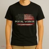 Vintage Postal Worker American Flag Us Postal Service T-Shirt thumb 3