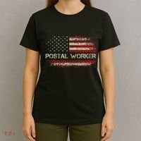 Vintage Postal Worker American Flag Us Postal Service T-Shirt thumb 4