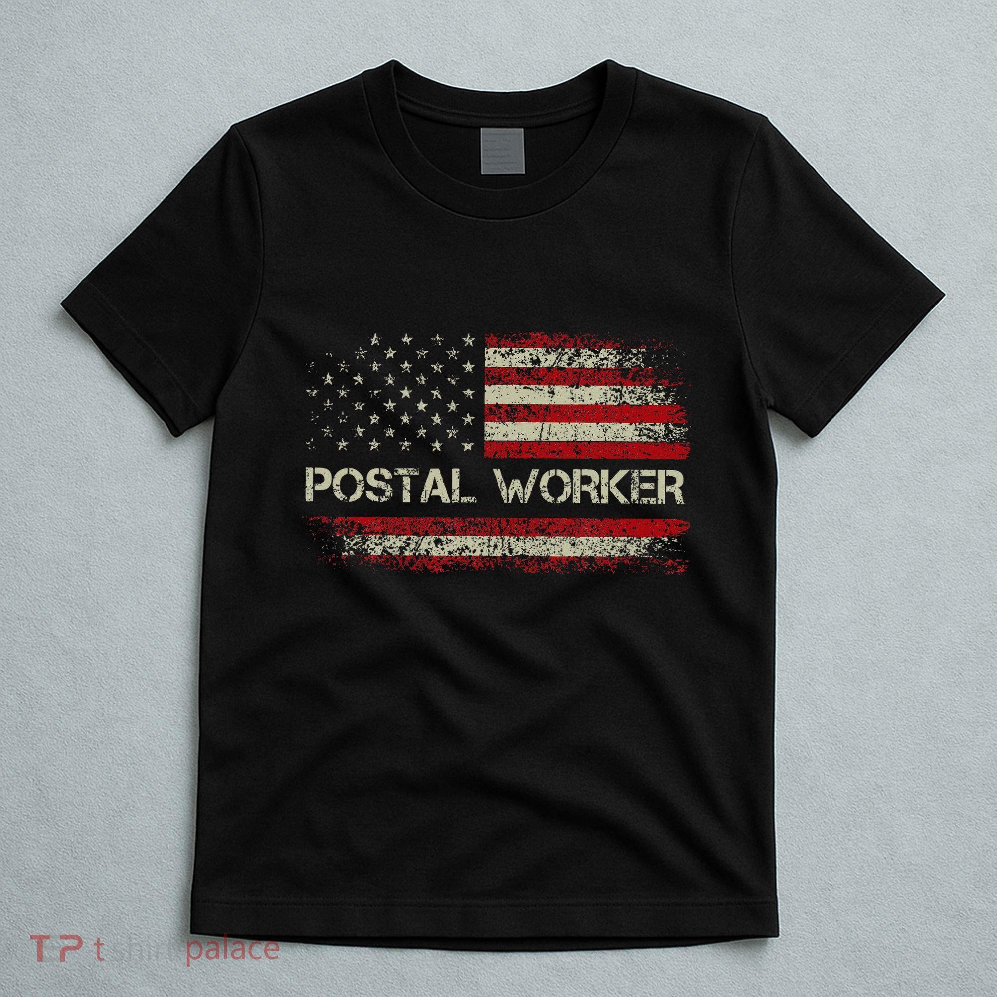 Vintage Postal Worker American Flag Us Postal Service T-Shirt