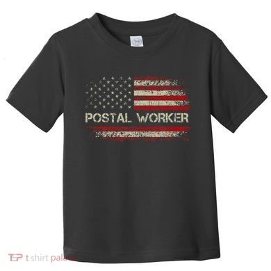 Vintage Postal Worker American Flag Us Postal Service Toddler T-Shirt