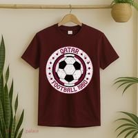 Vintage Qatar Football 1960 Soccer Emblem T-Shirt thumb 2