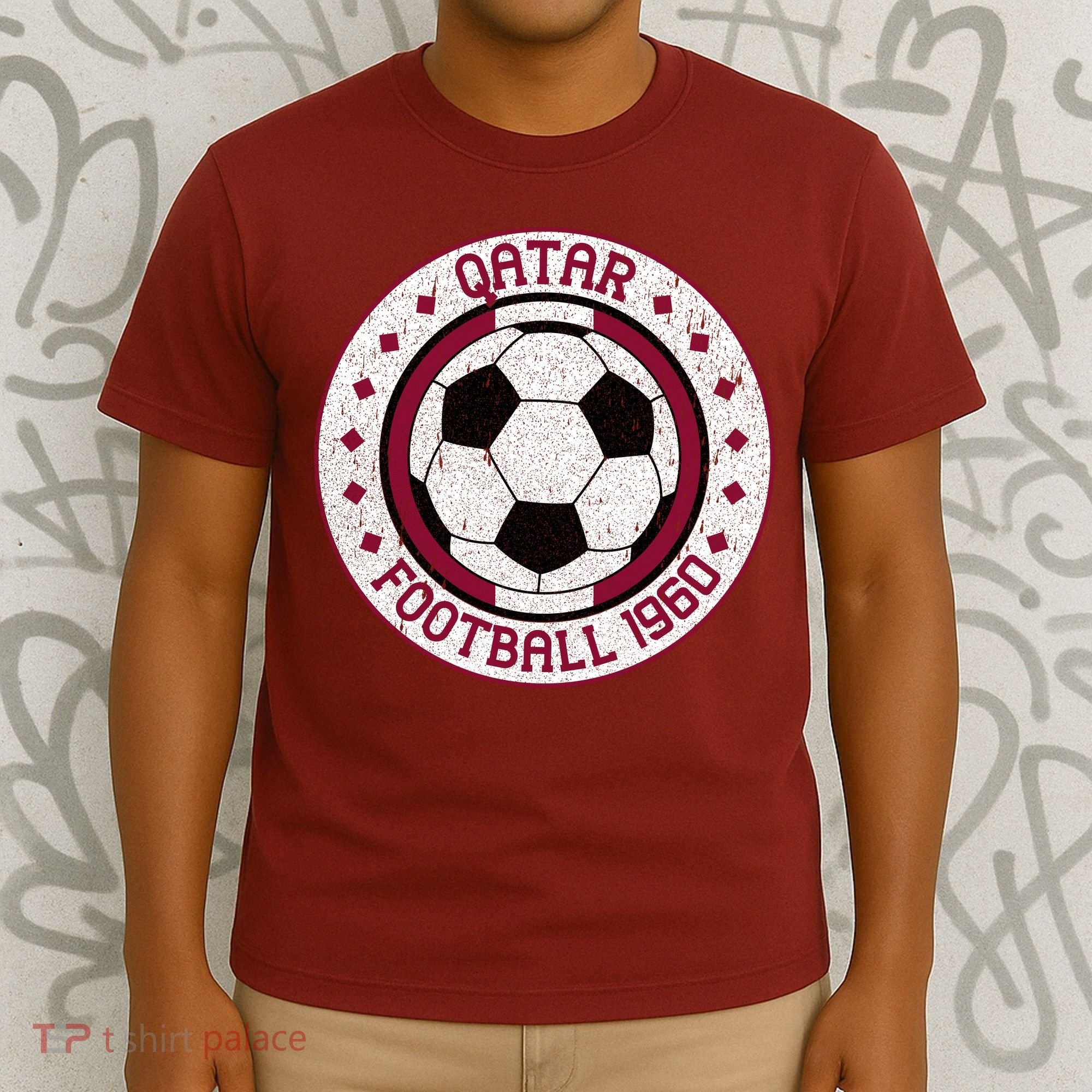 Vintage Qatar Football 1960 Soccer Emblem T-Shirt