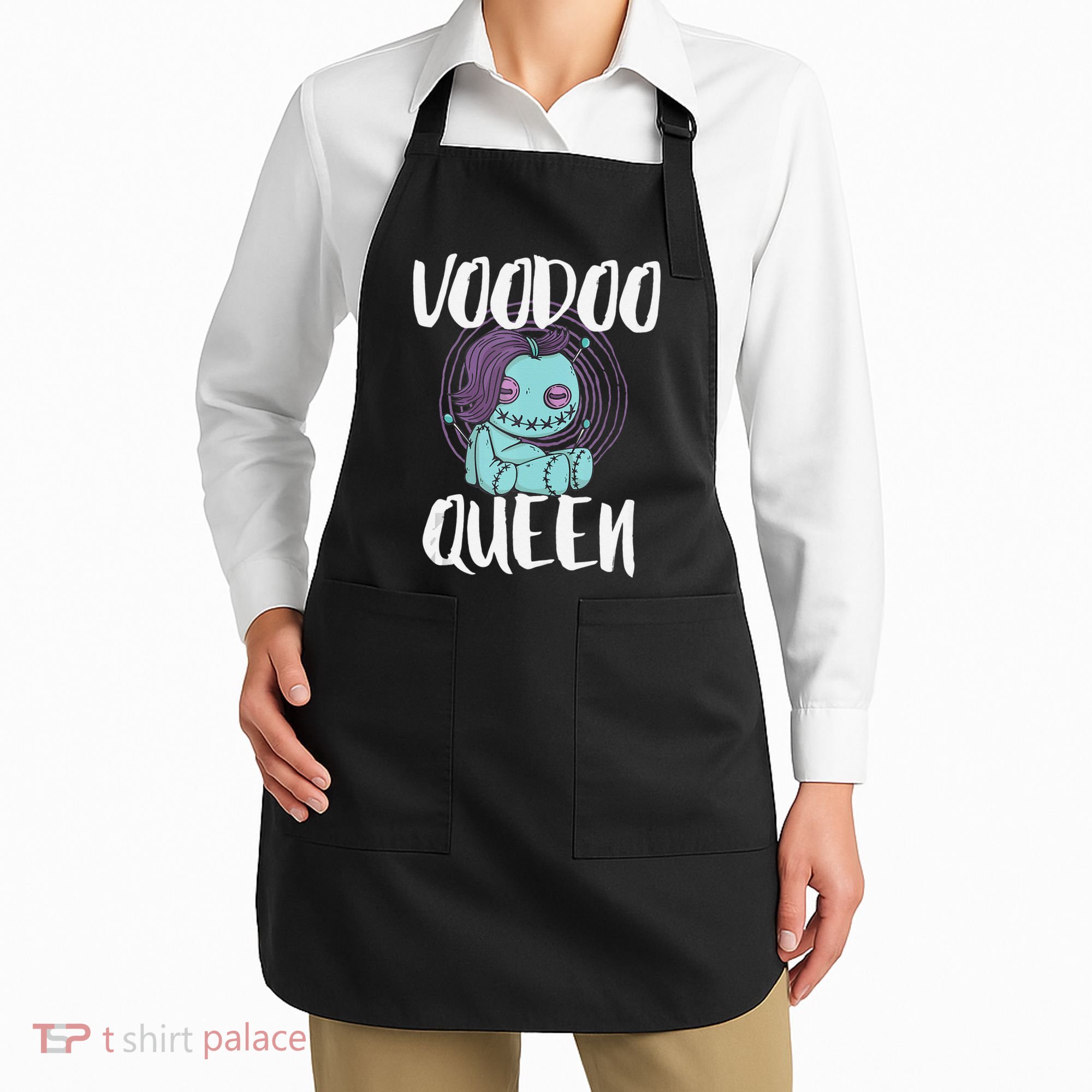Voodoo Queen Pastel Goth Creepy Cute Voodoo Doll Apron