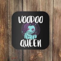 Voodoo Queen Pastel Goth Creepy Cute Voodoo Doll Coaster thumb 0